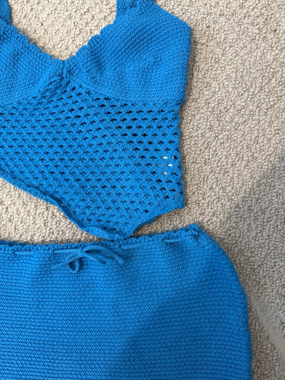Blue Crochet Knit Set - Picture 2 of 4